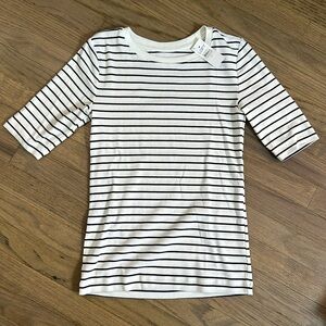 NWT Loft Striped Elbow Tee